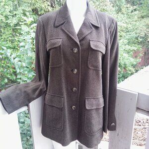 MaxMara Single Breasted Virgin Wool Blend Blazer Jacket Women Size 8